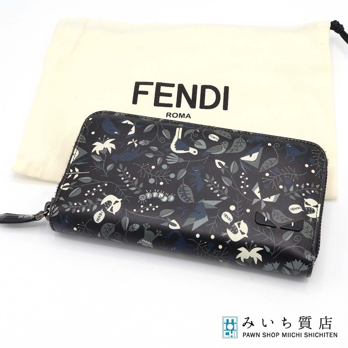 FENDI フェンディ 長財布 モンスター バグズアイ ボタニカル 袋あり FENDI フェンディ 長財布 モンスター バグズアイ ボタニカル 袋あり
