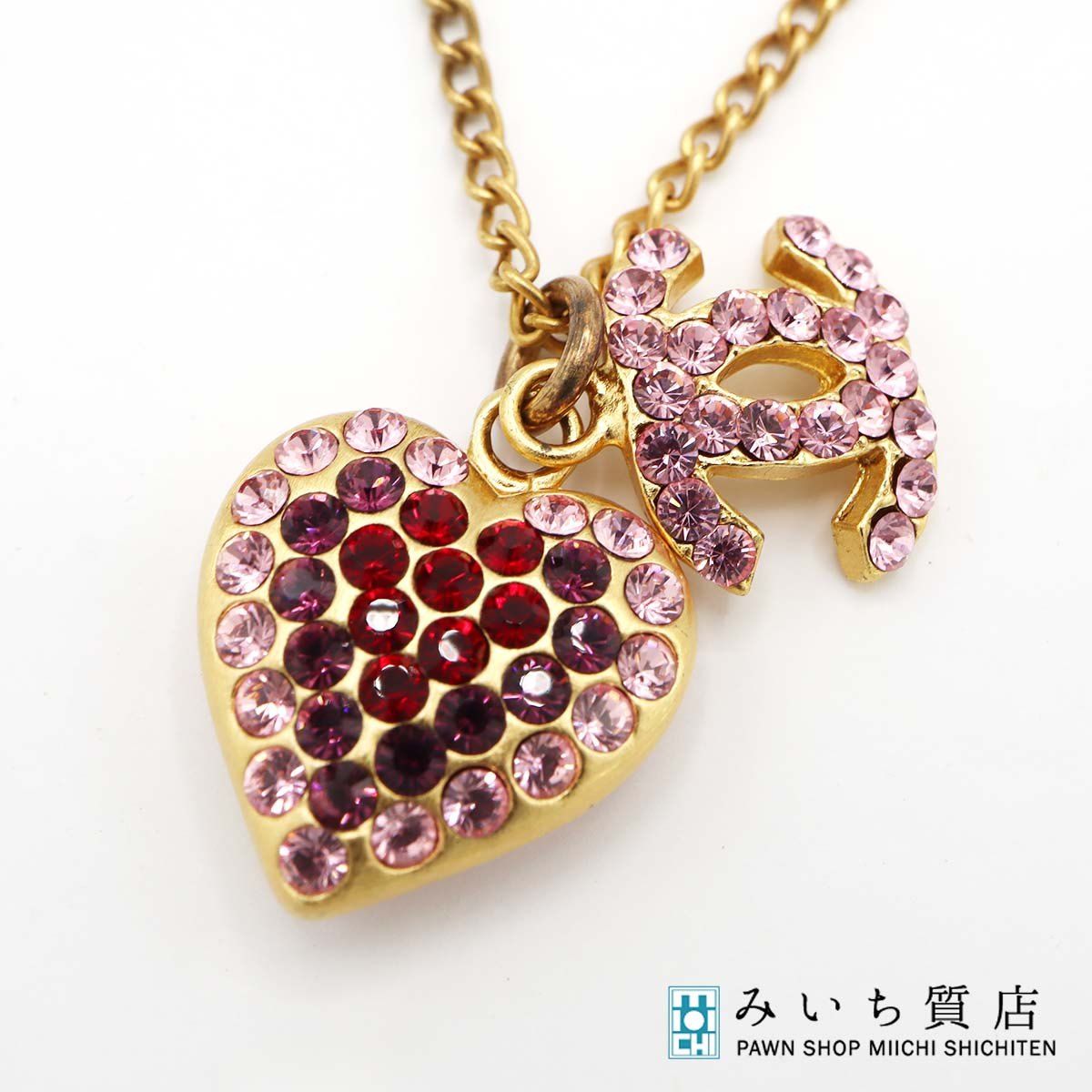 CHANEL シャネル ネックレス ココマーク ハート ピンク 赤