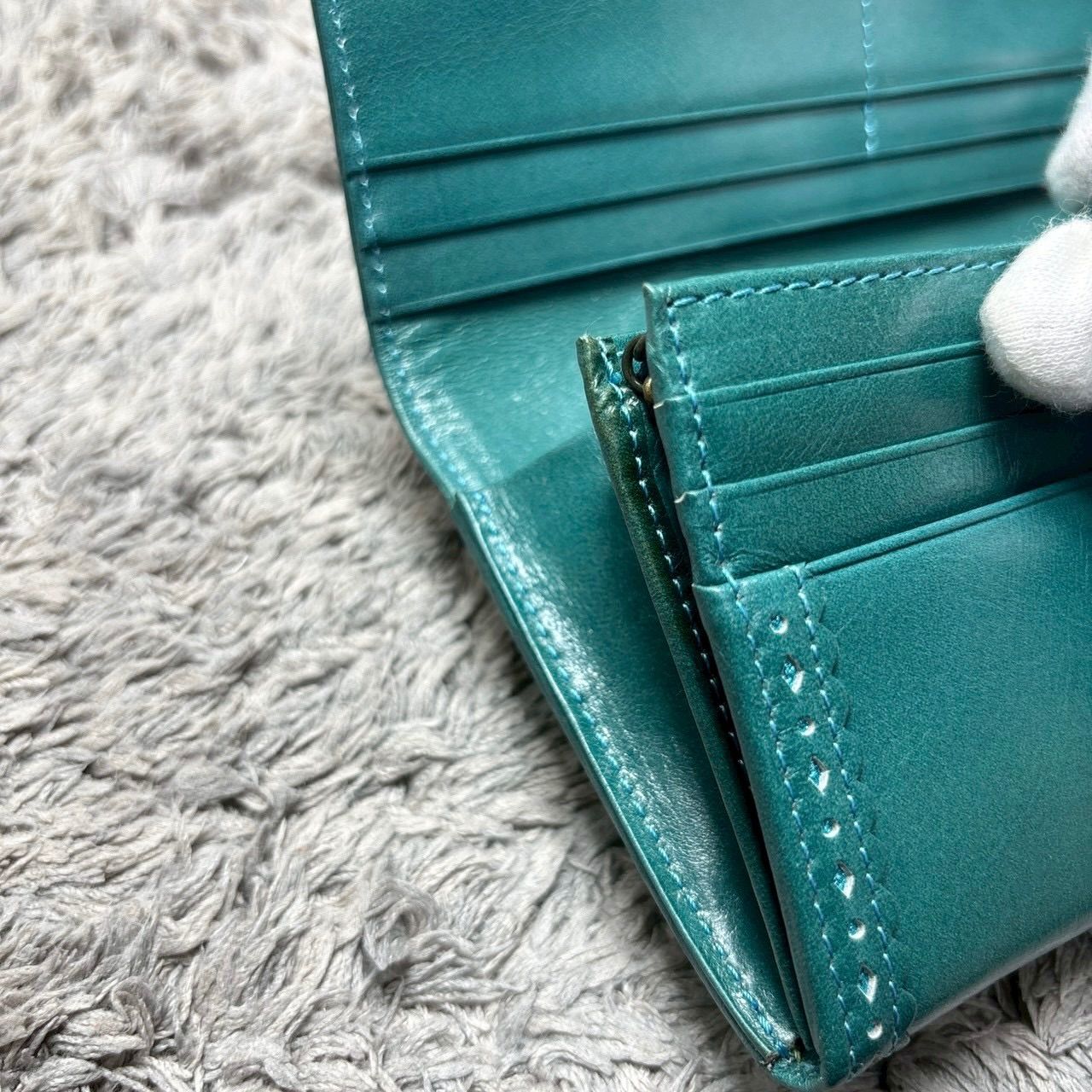 販売の最低価格 希少✨ アナスイ 折り財布 グリーン レザー ファスナー