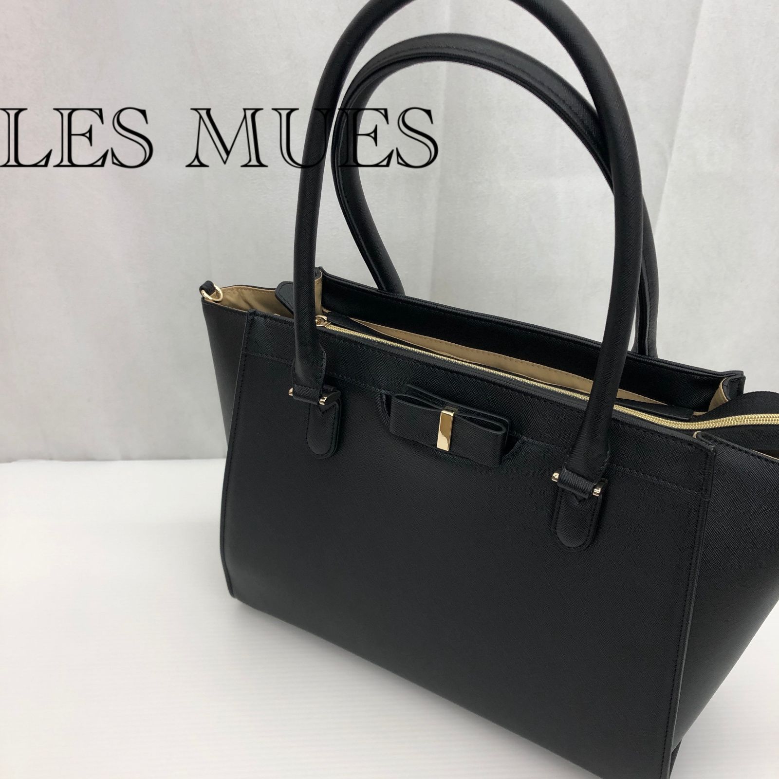 LES MUES レ・ミュー レザー トートバック ブラック レディース 