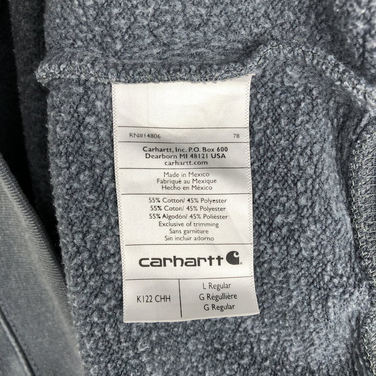 古着 カーハート Carhartt ORIGINAL FIT スウェットフルジップパーカー