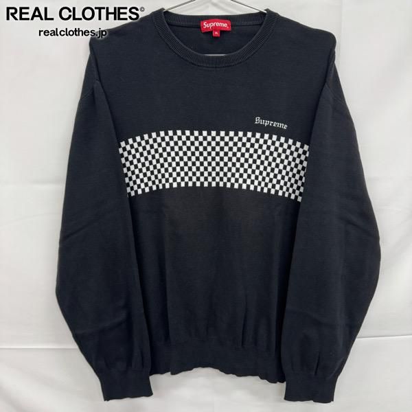Supreme/シュプリーム【18SS】Checkered Panel Crewneck Sweater 
