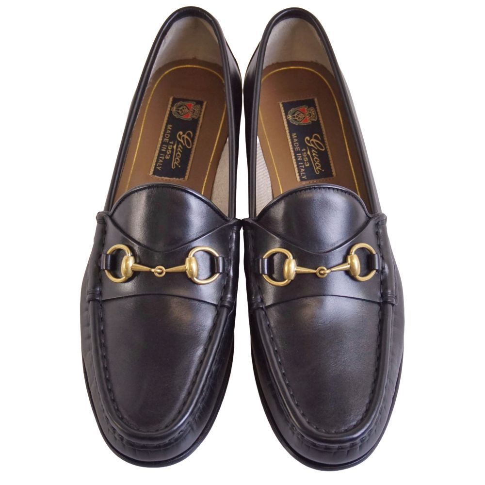 未使用 グッチ GUCCI ローファー モカシン ホースビット レザー 