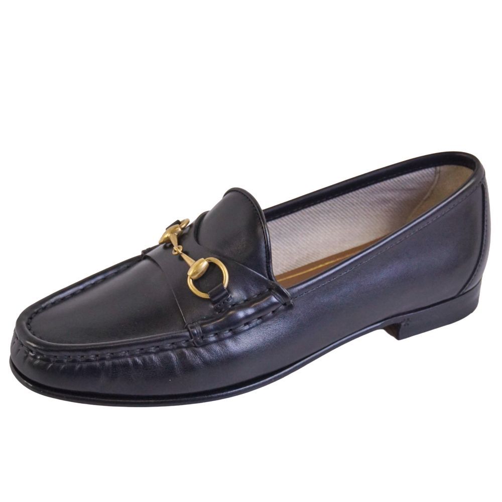 未使用 グッチ GUCCI ローファー モカシン ホースビット レザー 