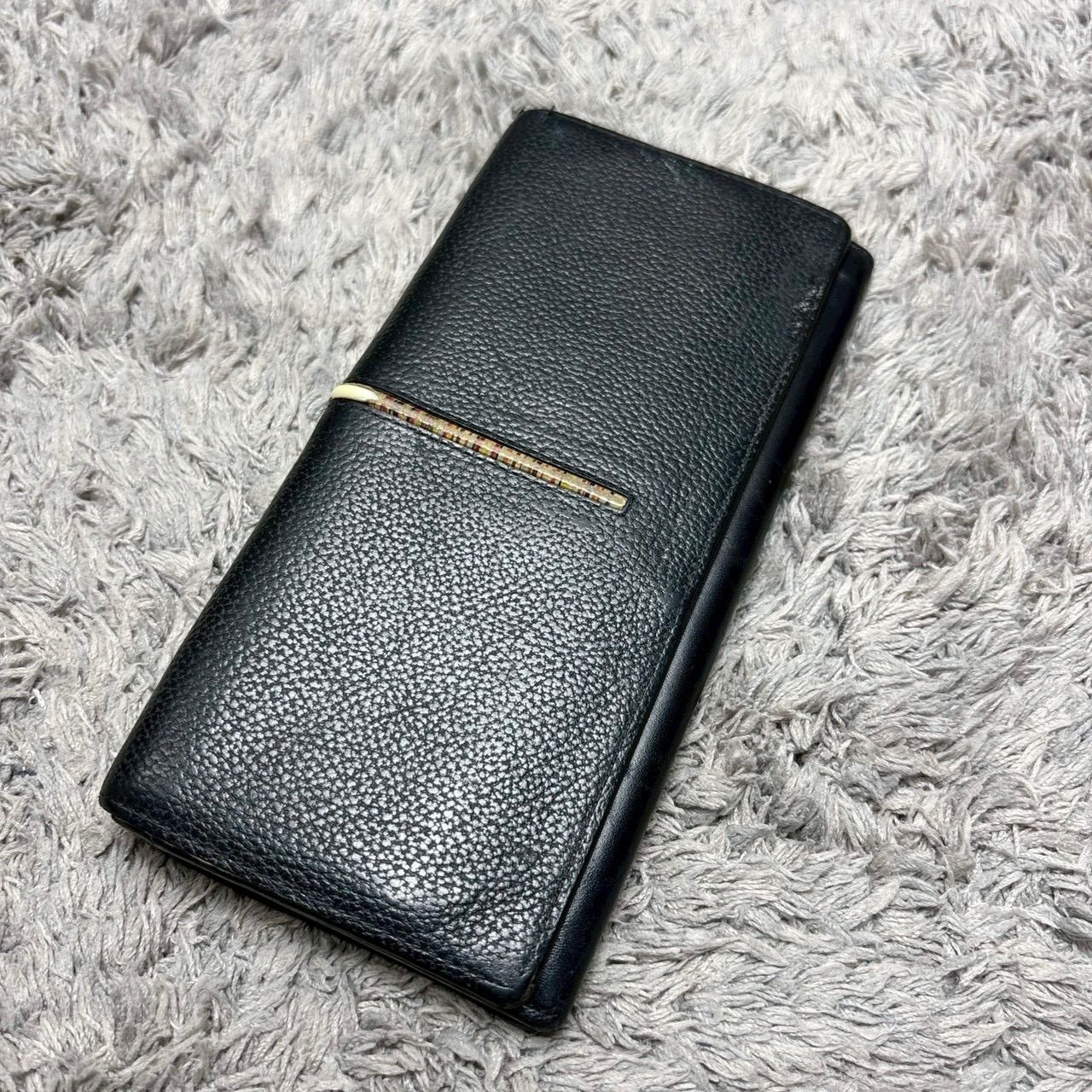 Paul Smith ポールスミス 長財布 本革 レザー ブラック マルチカラー 