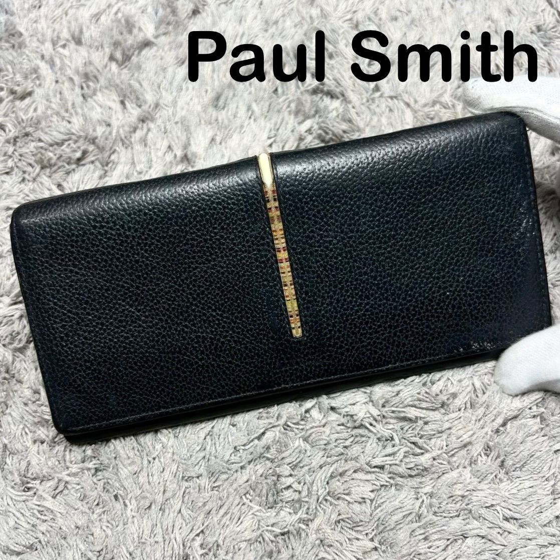 Paul Smith ポールスミス 長財布 本革 レザー ブラック マルチカラー 