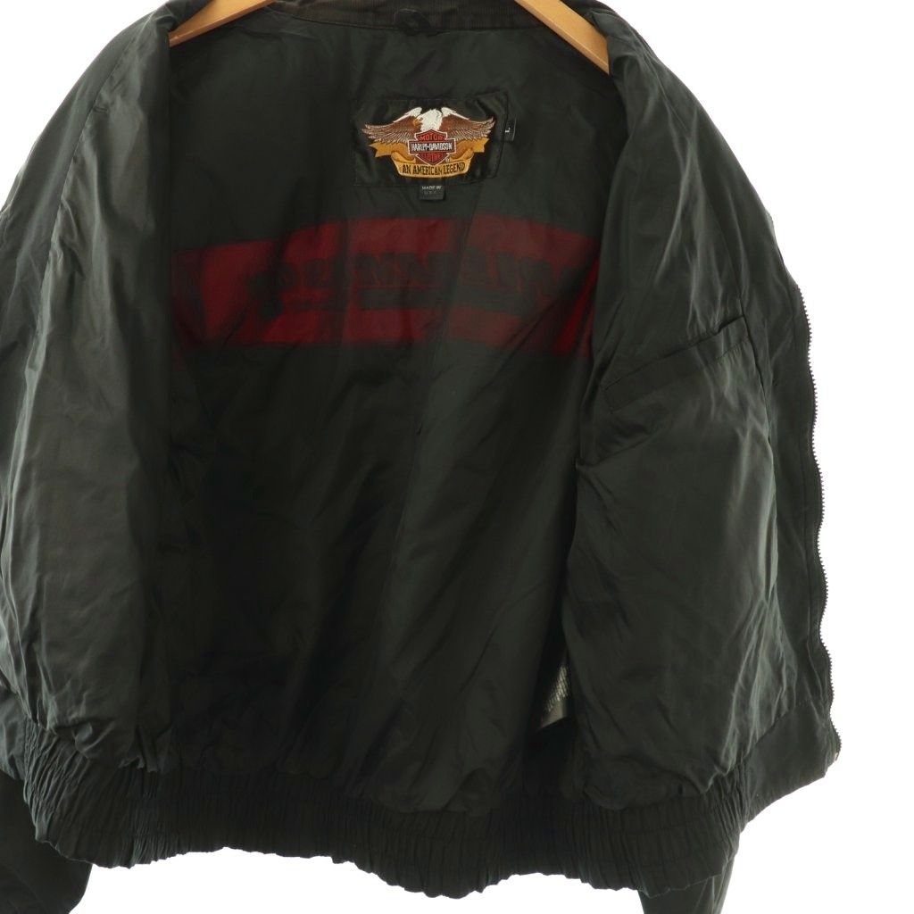 ハーレーダビッドソン ナイロンジャケット スタンドカラー ジップアップ L 黒 ハーレーダビッドソン HARLEY DAVIDSON ナイロンジャケット スタンド