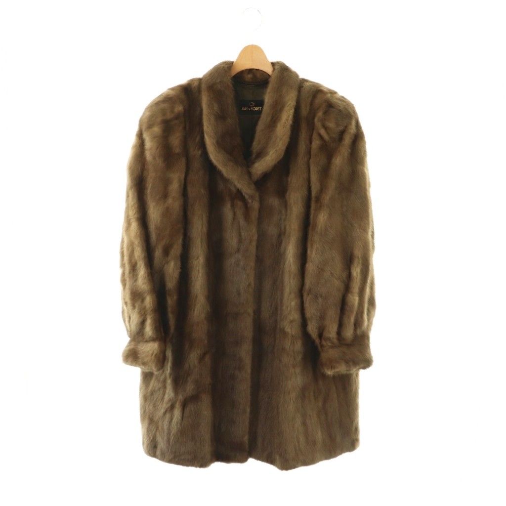 BIEN FORET ダークパープル ファーコート 毛皮 ビアンフォレ BIEN FORET ミンクファーコート 毛皮 アウター ミドル丈
