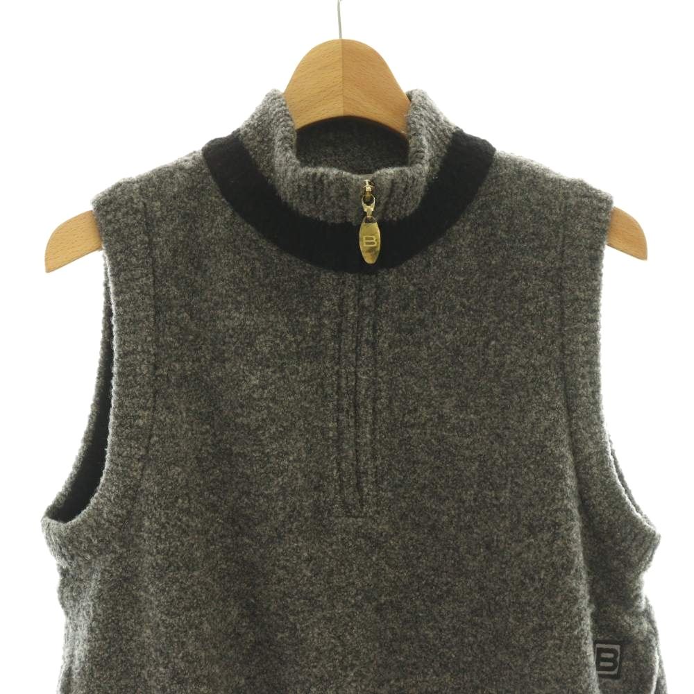 バレンシアガ BALENCIAGA ハーフジップアップベスト ウール ロゴ M