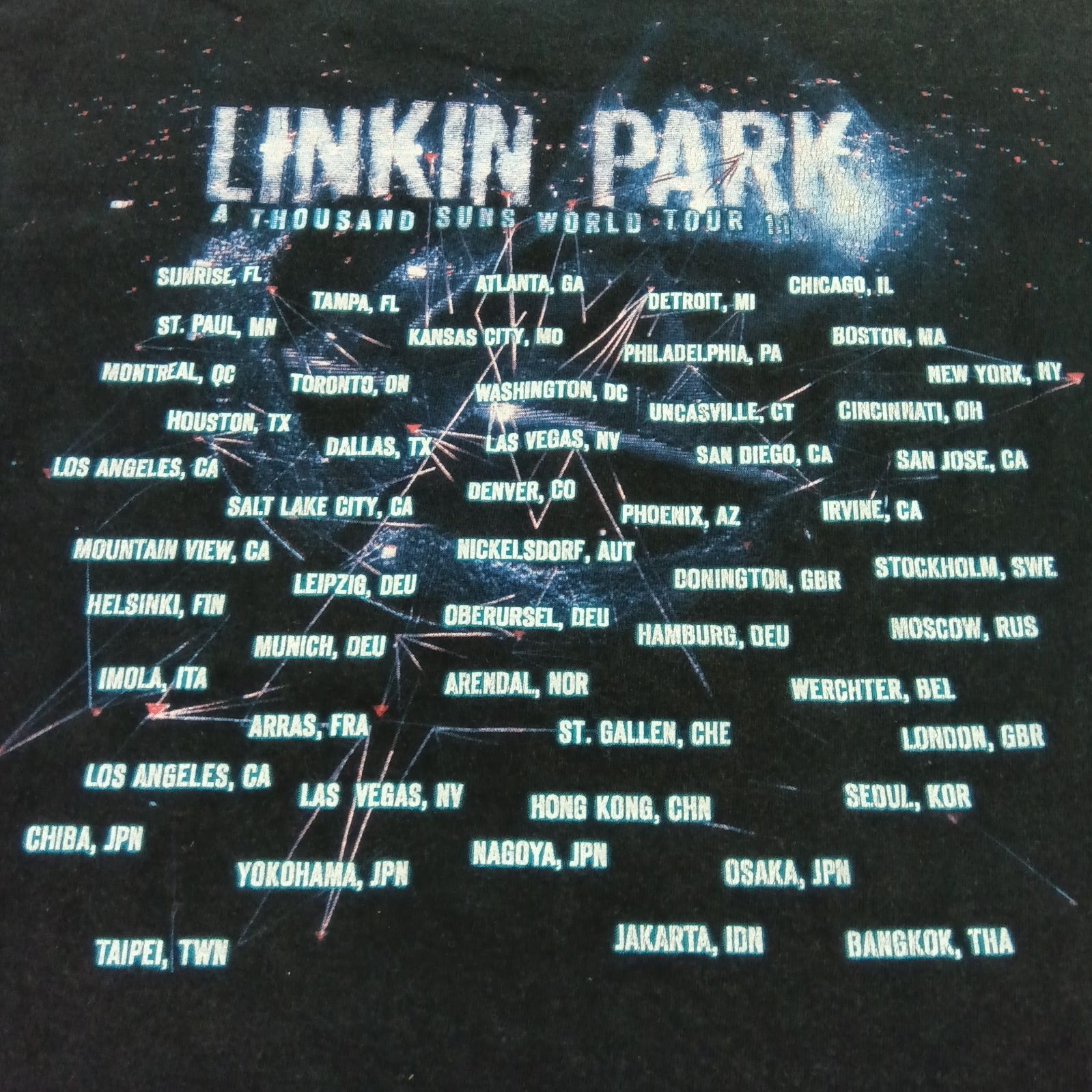 LINKIN PARK リンキンパーク ツアーTシャツ A THOUSAND SUNS WORLD