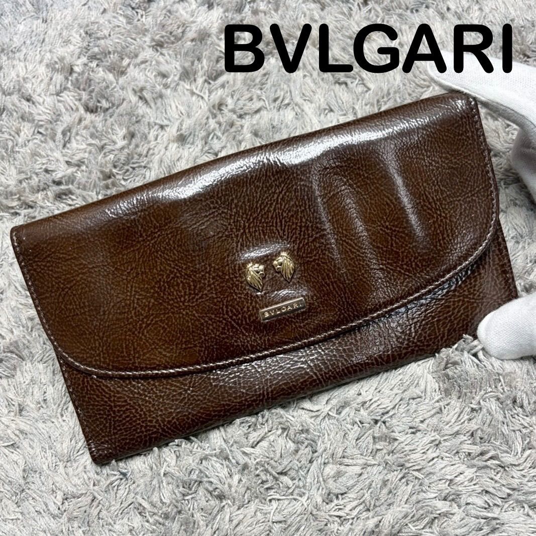 BVLGARI ブルガリ 長財布 本革 レザー ブラウン ユニセックス - メルカリ