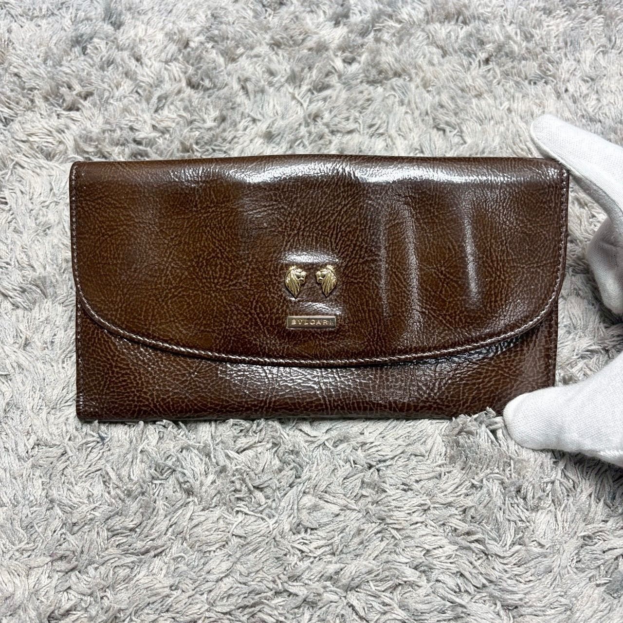 BVLGARI ブルガリ 長財布 本革 レザー ブラウン ユニセックス - メルカリ
