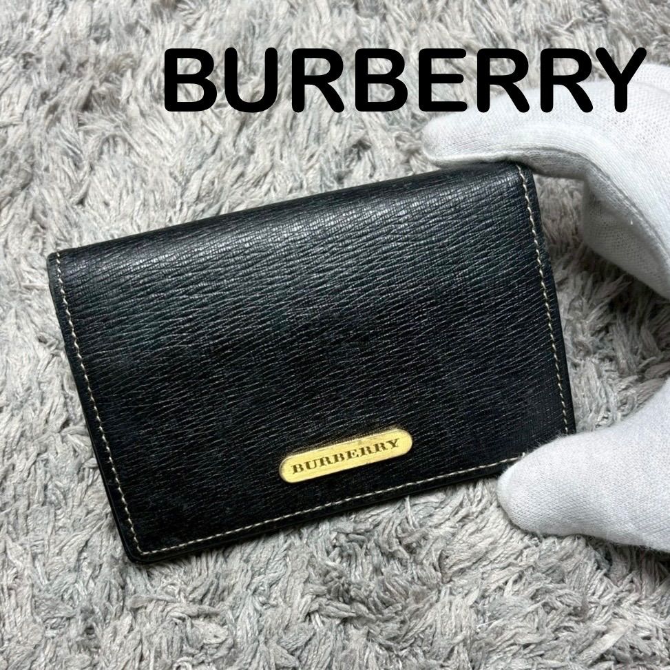 BURBERRY バーバリー カードケース 名刺入れ レザー ブラック ノバ