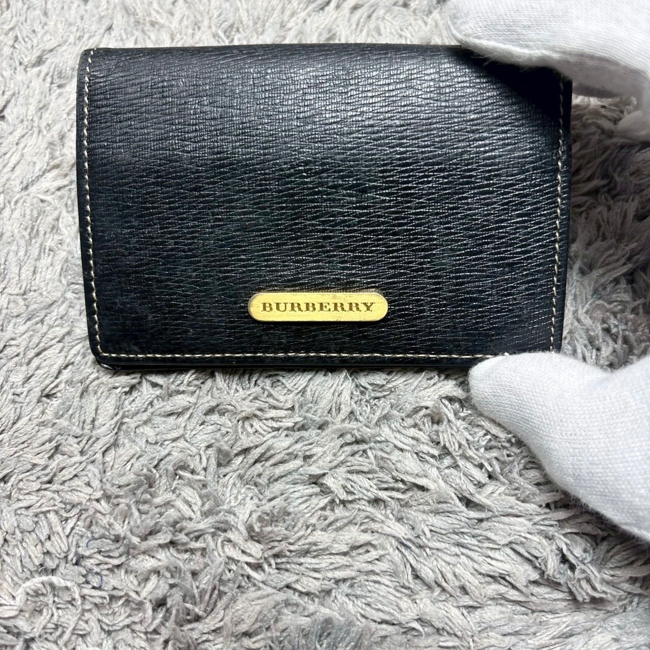 BURBERRY バーバリー カードケース 名刺入れ レザー ブラック ノバ