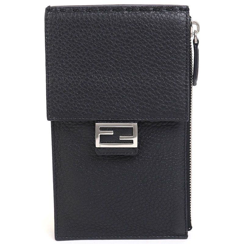 フェンディ【FENDI】 レザー フォンポーチ FF ブラック クロスボディ
