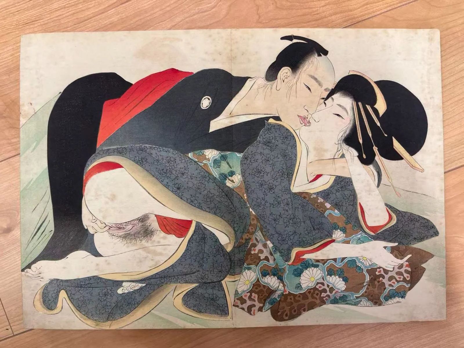 浮世絵 春画 美人図 艶本 和本 木版画12枚入り 帙入り 古美術 コレクション