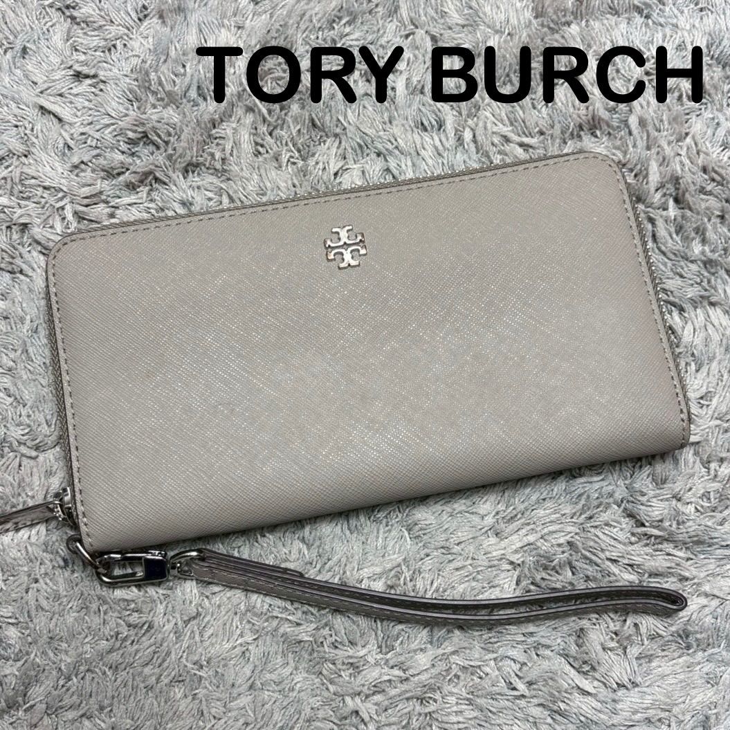 Tory Burch 長財布 グレー レザー TORY BURCH トリーバーチ 長財布 
