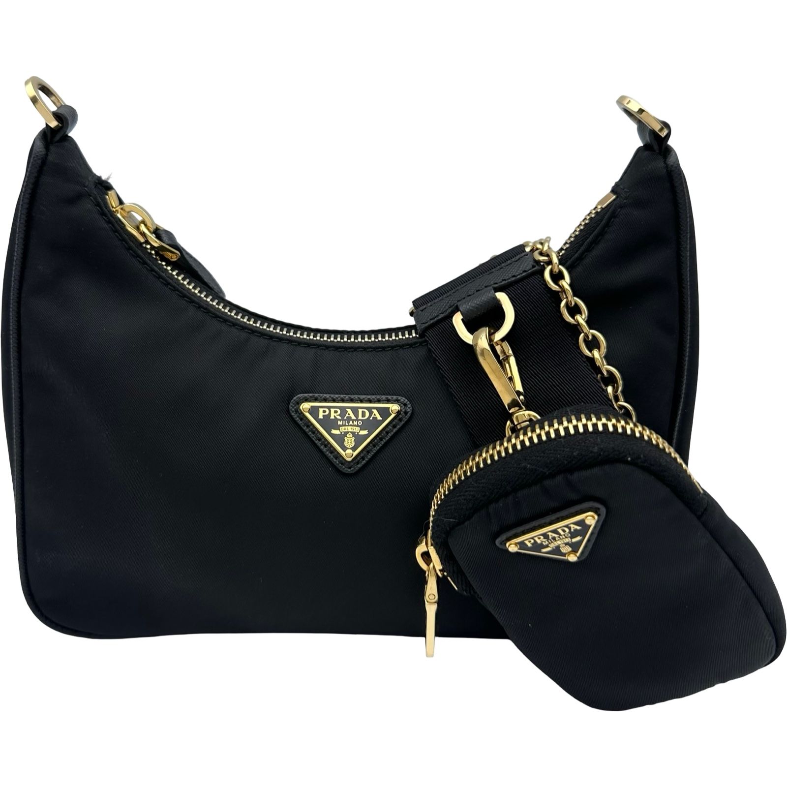 プラダ PRADA リナイロンショルダー 1BH204 ブラック ゴールド金具 