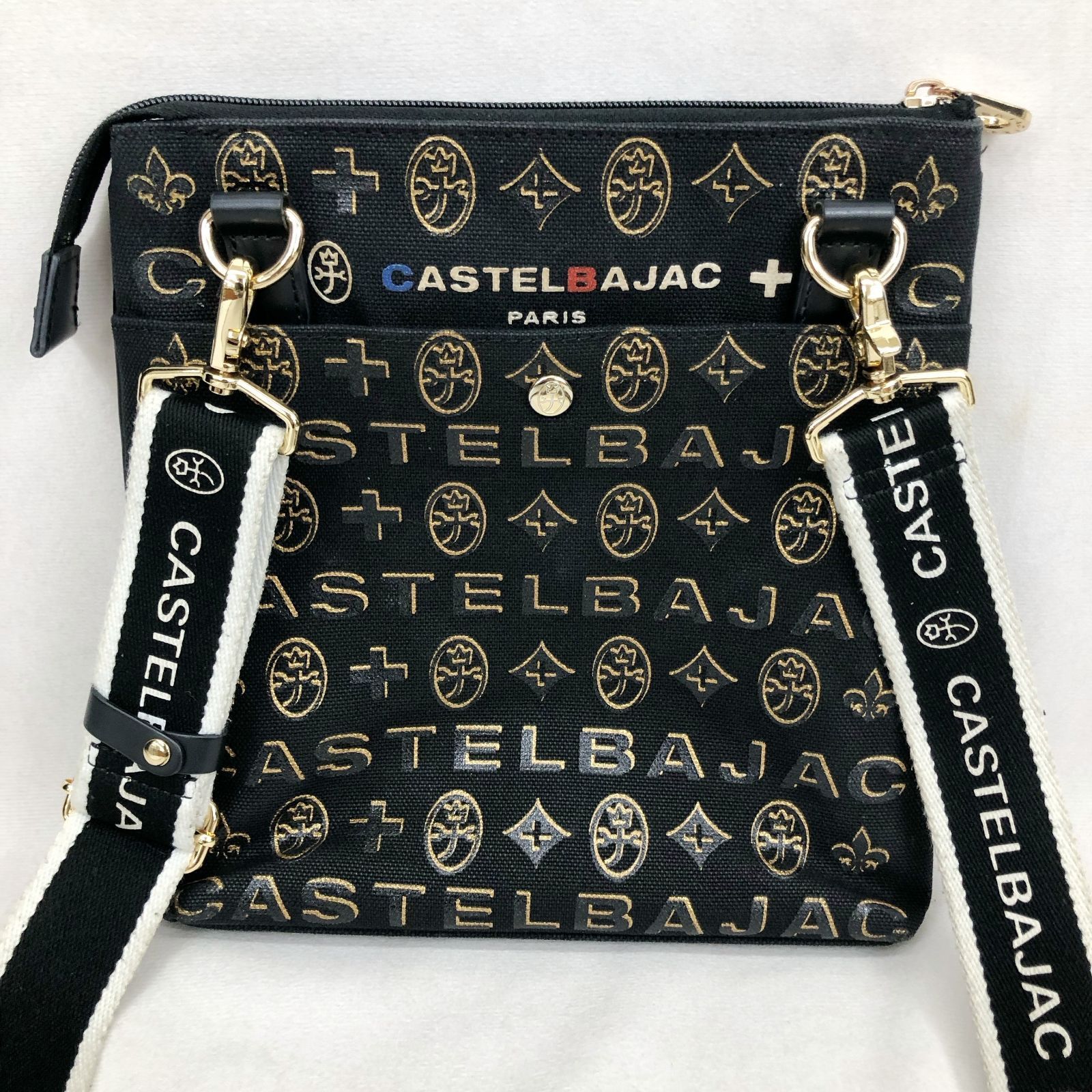 CASTELBAJAC カステルバジャック ショルダーバッグ モノグラム 刺繍 ロゴ ファスナー ブラック レディース 鞄 _219067 ...