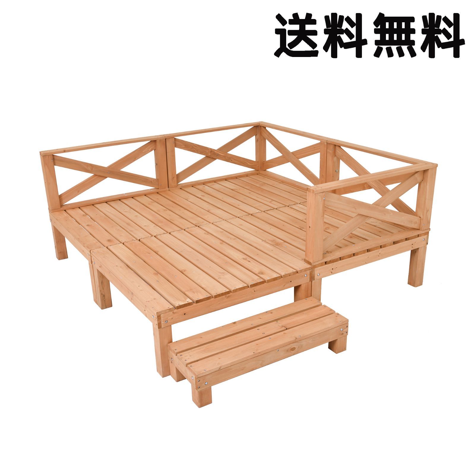 ウッドデッキ 天然木 キット 8点セット1坪 ウッドパネル 家具【ナチュラル】 ウッドデッキ 天然木 キット 8点セット1坪 ウッドパネル ガーデン