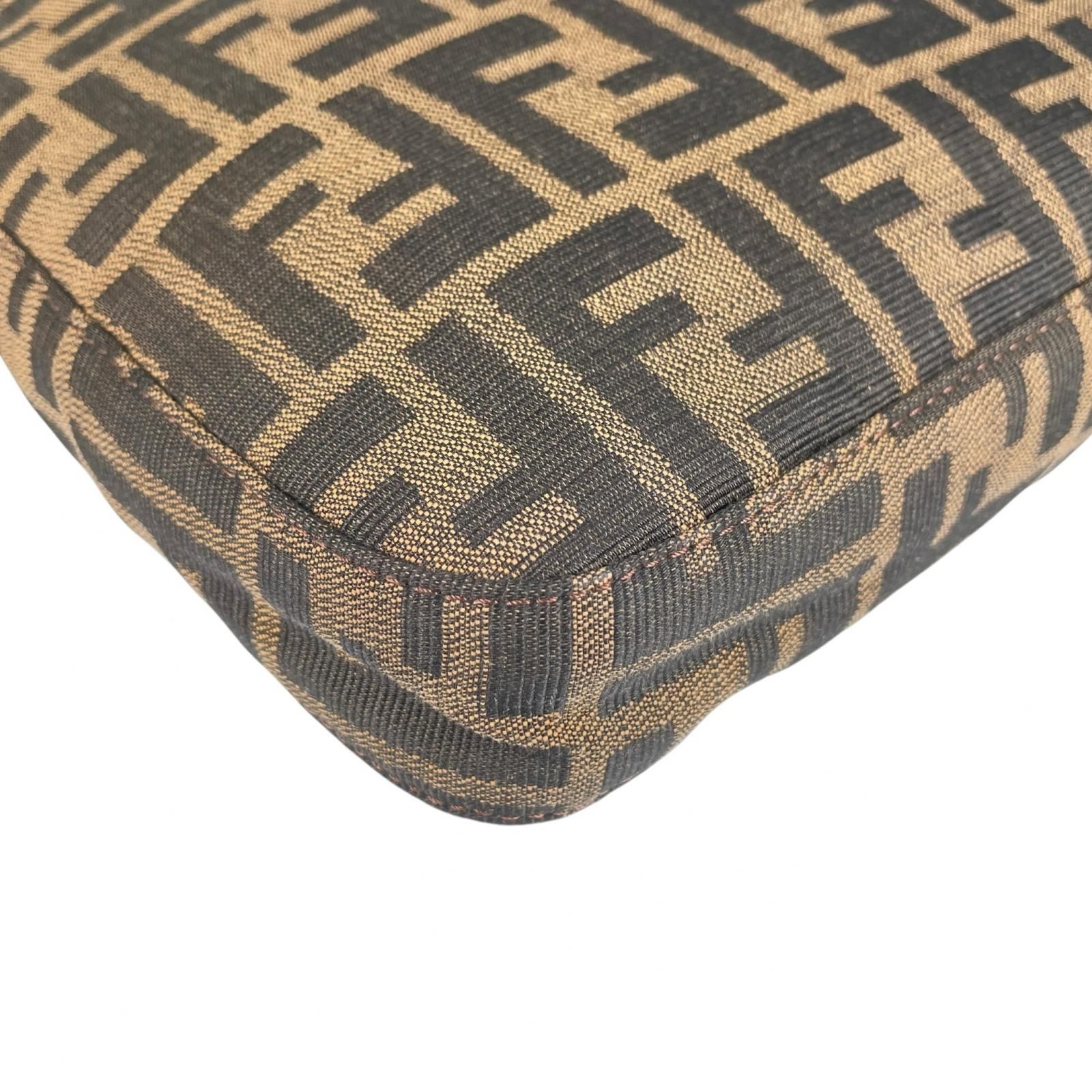 美品 FENDI フェンディ ズッカ ワンショルダー ショルダーバッグ キャンバス ブラウン レディース ホーボーバッグ【中古】【送料無料】 FENDI（フェンディ） ズッカ ショルダーバッグ キャンバス レザー
