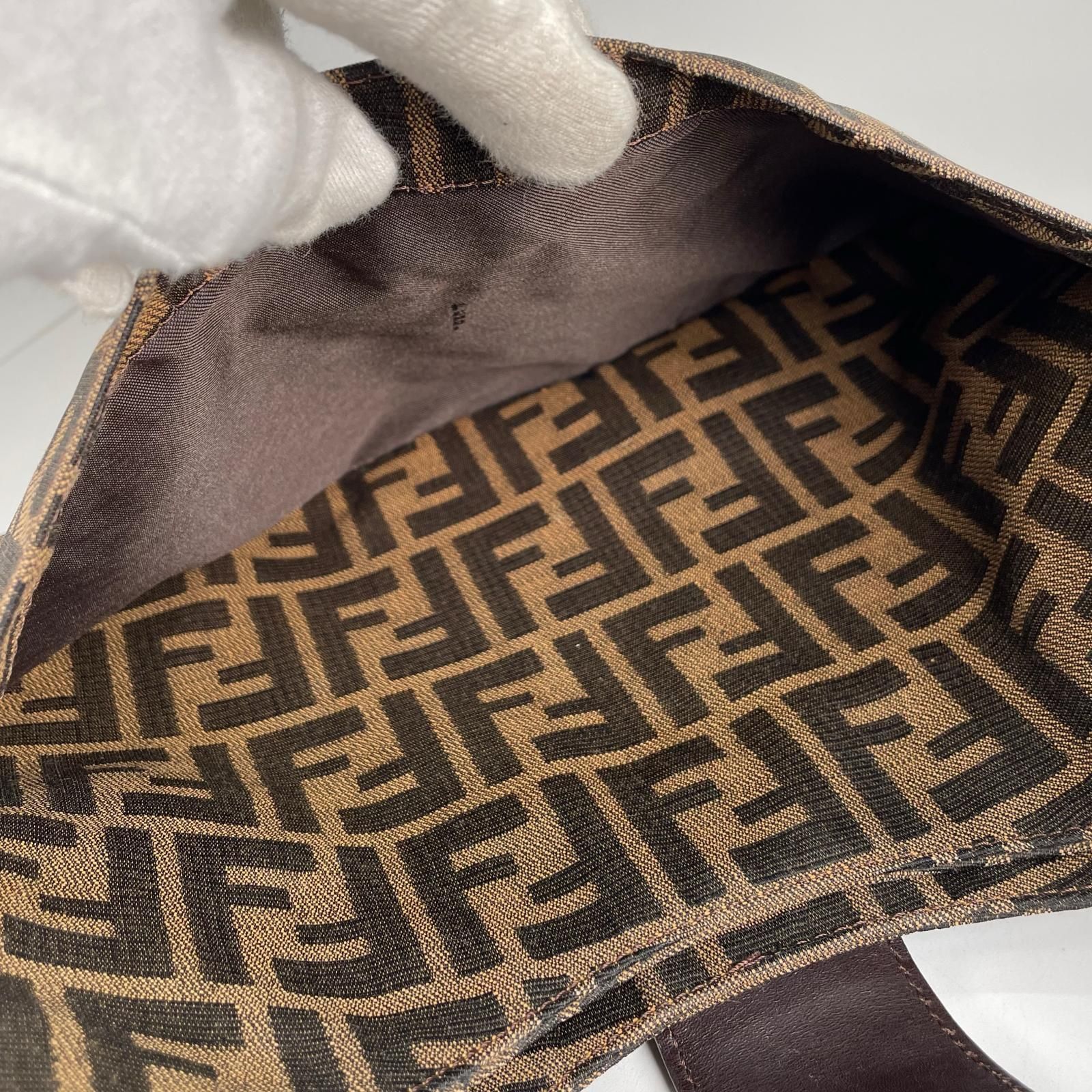 FENDI フェンディ ズッカ ホーボー ショルダーバッグ キャンバス