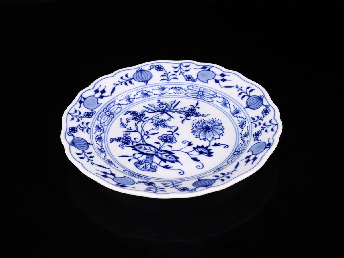 MEISSEN 【マイセン】 ブルーオニオン プレート 2点 一対 径18㎝／1点
