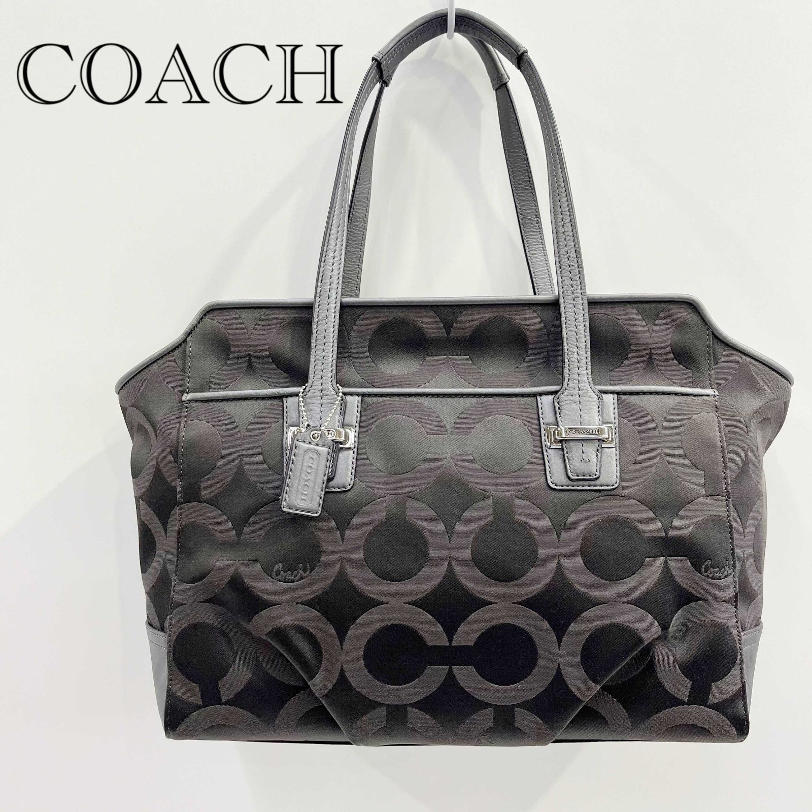 COACH コーチ ハンドバッグ オプアート トートバッグ キャンバス 
