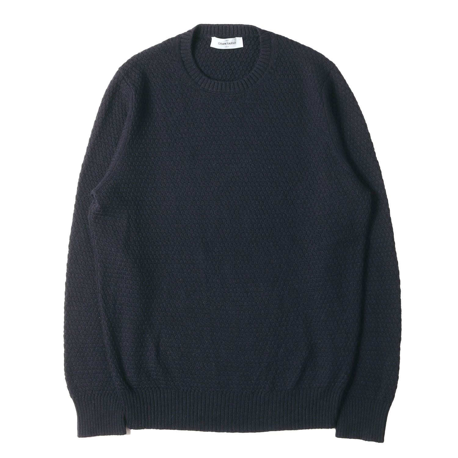 美品】GRAN SASSO グラン サッソ ニット ネイビー 紺 サイズ:50 | 現行 