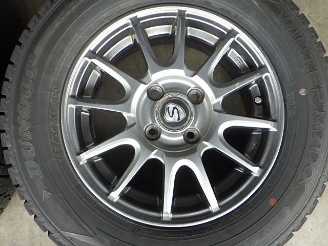 2410-201 社外 アルミホイール＆スタッドレスタイヤ 185/70R14 2021年 
