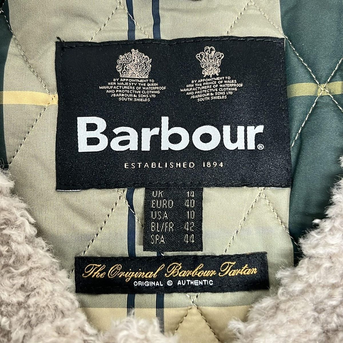 Barbour(バーブァー) ベスト サイズUK14 L レディース美品  - ピンクベージュ×グレーベージュ Barbour(バーブァー) ベスト サイズUK14 L レディース美品 - ピンク