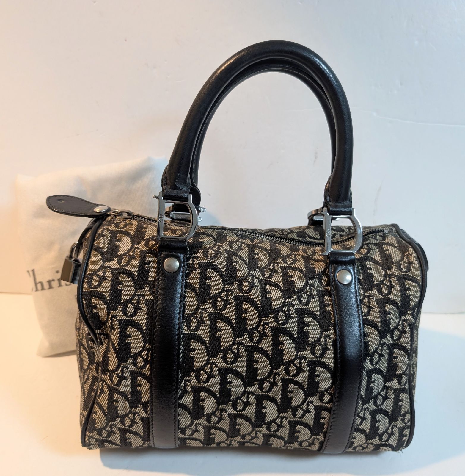 クリスチャンディオール Christian Dior トロッター レザーキャンバス 