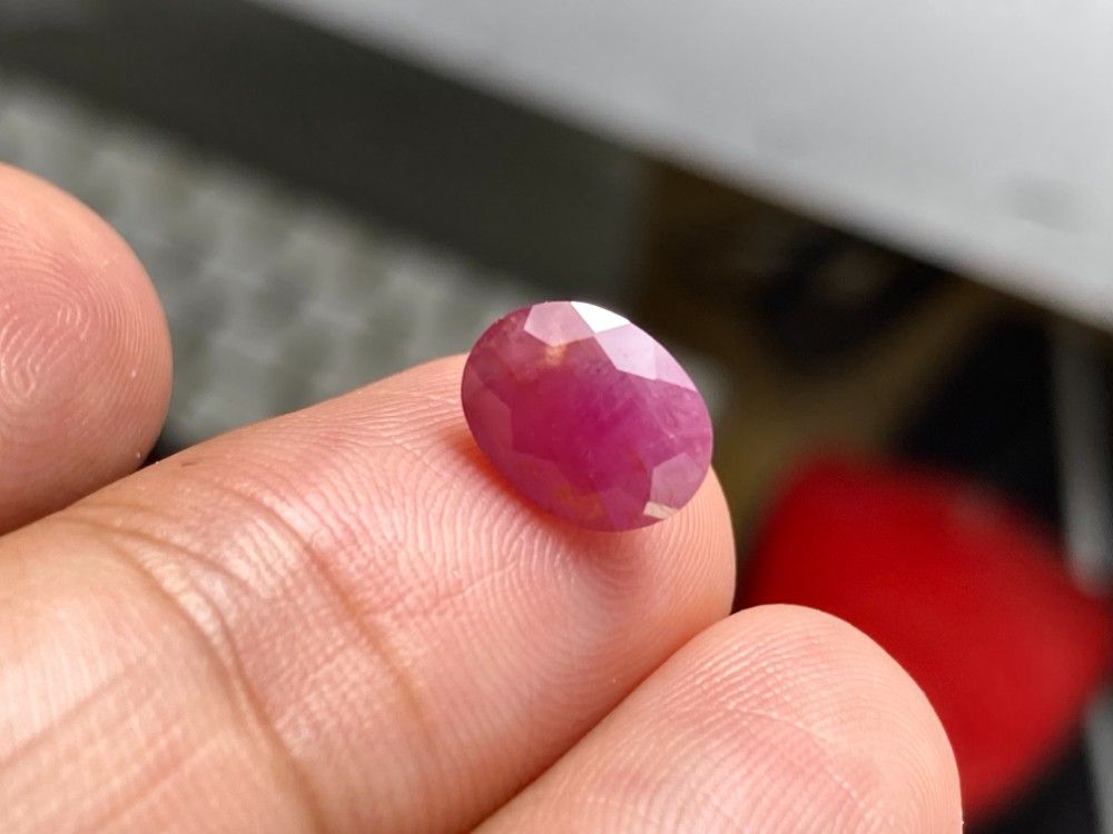RS13-13 非加熱 2.11ct ミルキー 暗ピンク紫 サファイア べドナム産