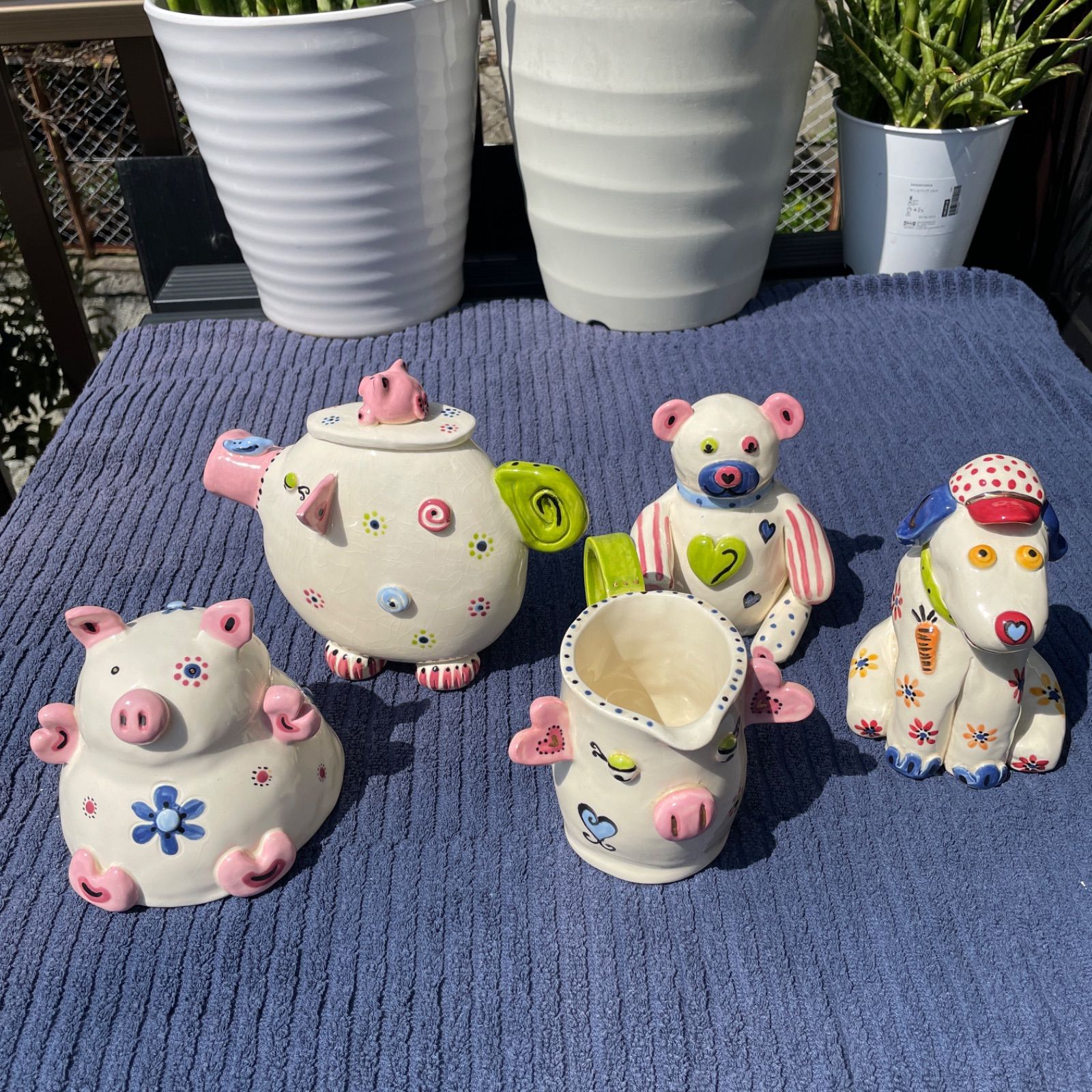 シェパード　陶器　置き物　新品　 メルカリ祭 陶器製 置物 5点 - メルカリ