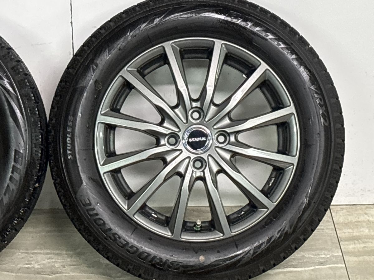 美品 バリ溝】バルミナ 15in 5.5J +50 PCD100 ブリヂストン ブリザック 
