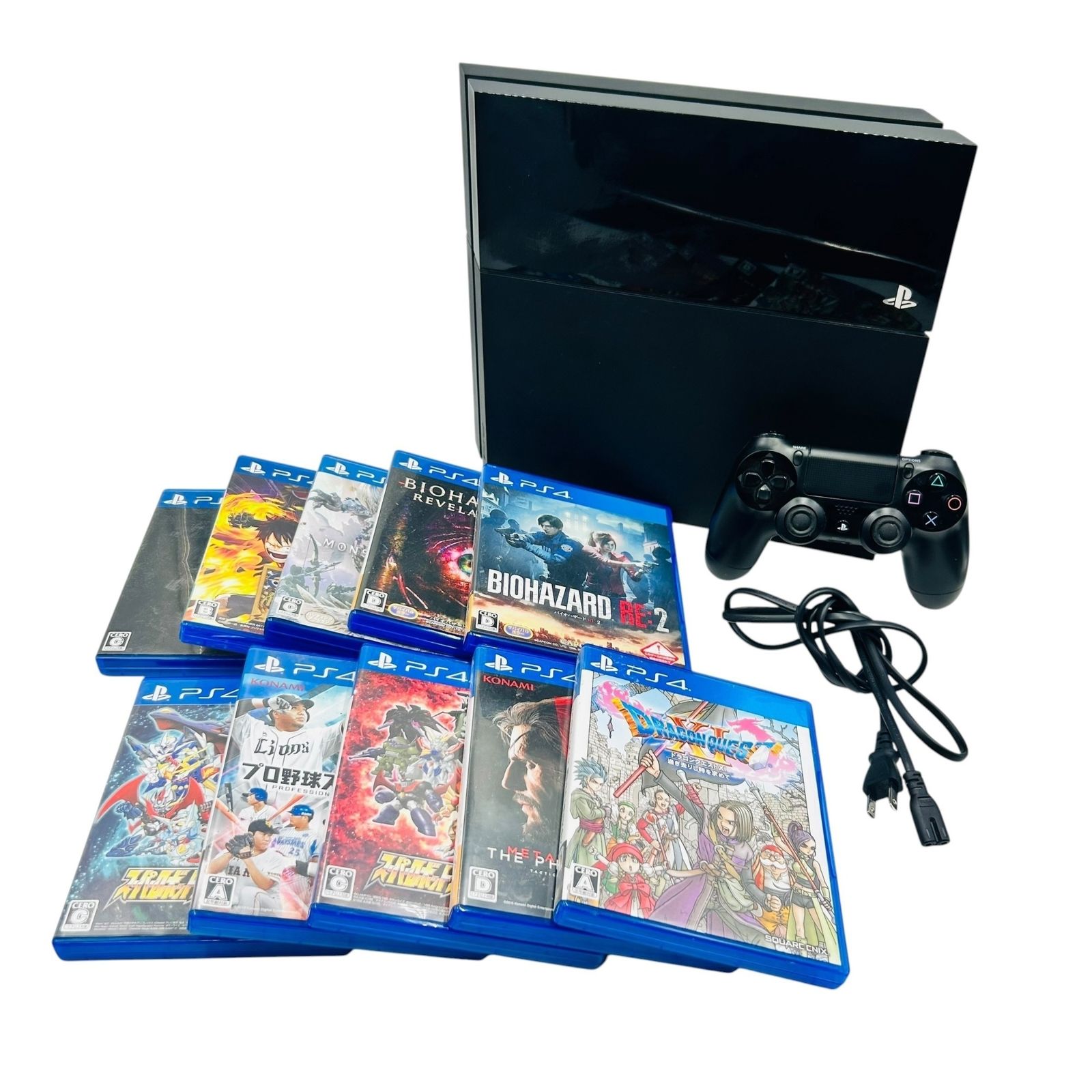 □SONY PS4 本体 CUH-1000A コントローラー ソフト10本セット 電源 
