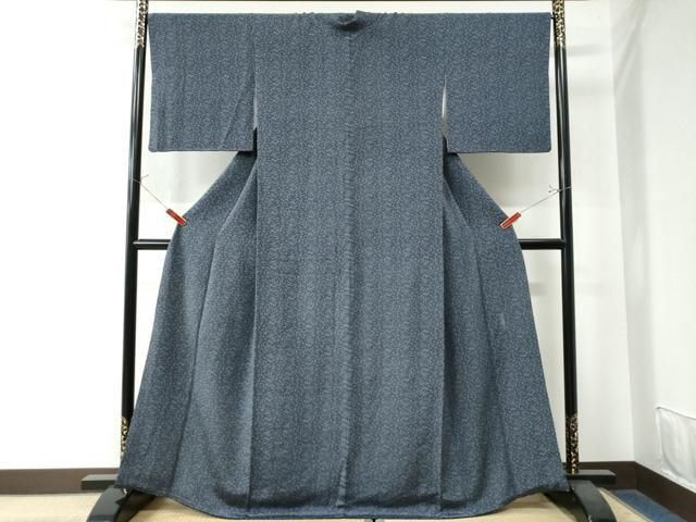 平和屋着物●人間国宝　南部芳松　突彫り　江戸小紋　松　鬼しぼ縮緬　正絹　逸品　CABE2759yc 平和屋着物○人間国宝 南部芳松 突彫り 江戸小紋 松 鬼しぼ縮緬 正絹