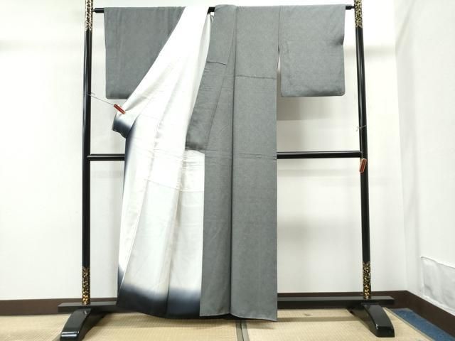 平和屋着物●江戸小紋　作家物　青海波鮫小紋　黒地　正絹　逸品　CABE2858yc 平和屋着物○江戸小紋 作家物 青海波鮫小紋 黒地 正絹 逸品 CABE2858yc