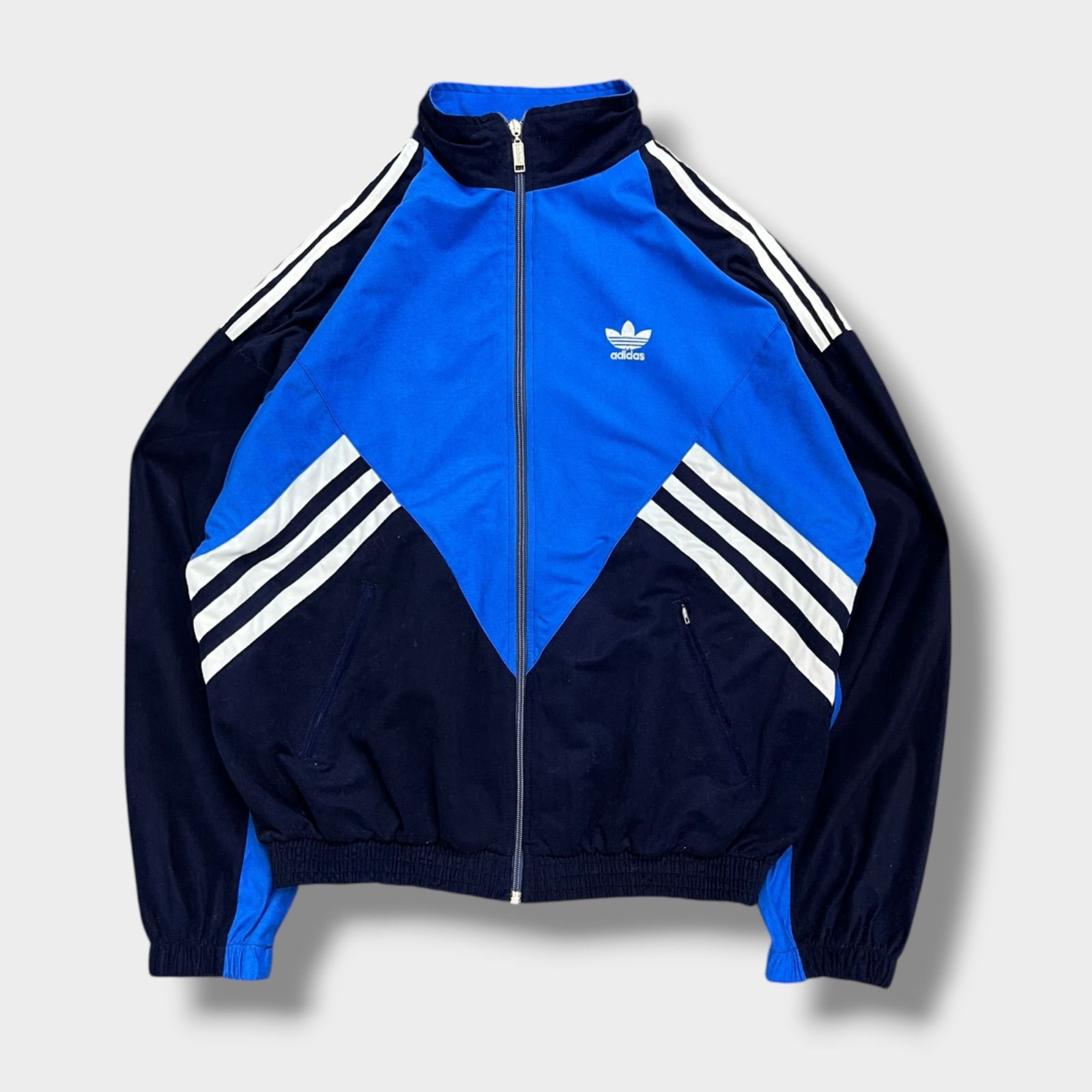 Adidas 90s ベロア トラックジャケット サテン 銀タグ トレフォイル 