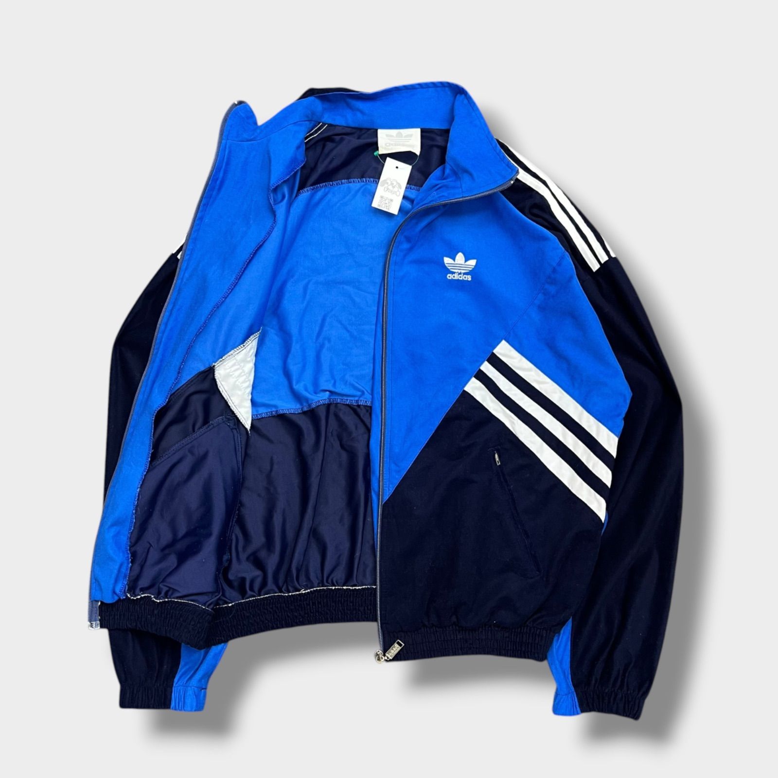 Adidas 90s ベロア トラックジャケット サテン 銀タグ トレフォイル 