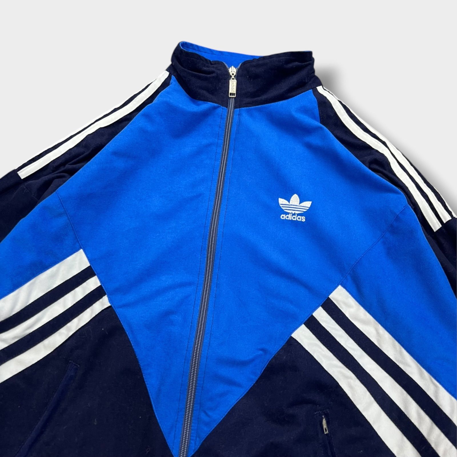 Adidas 90s ベロア トラックジャケット サテン 銀タグ トレフォイル 