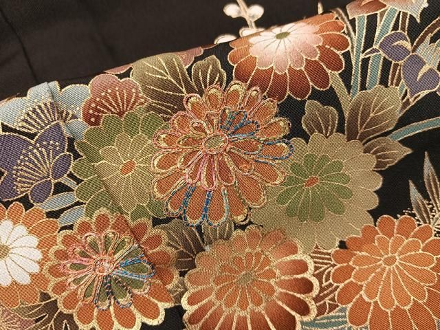 平和屋着物□豪華黒留袖 駒刺繍 花車文 金彩 正絹 逸品 BAAW6932mz