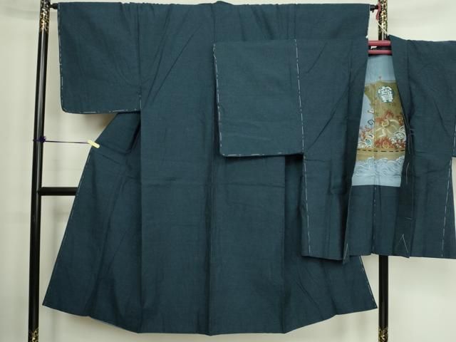 平和屋着物○男性 紬 アンサンブル 霞文 正絹 逸品 AABF7048ck