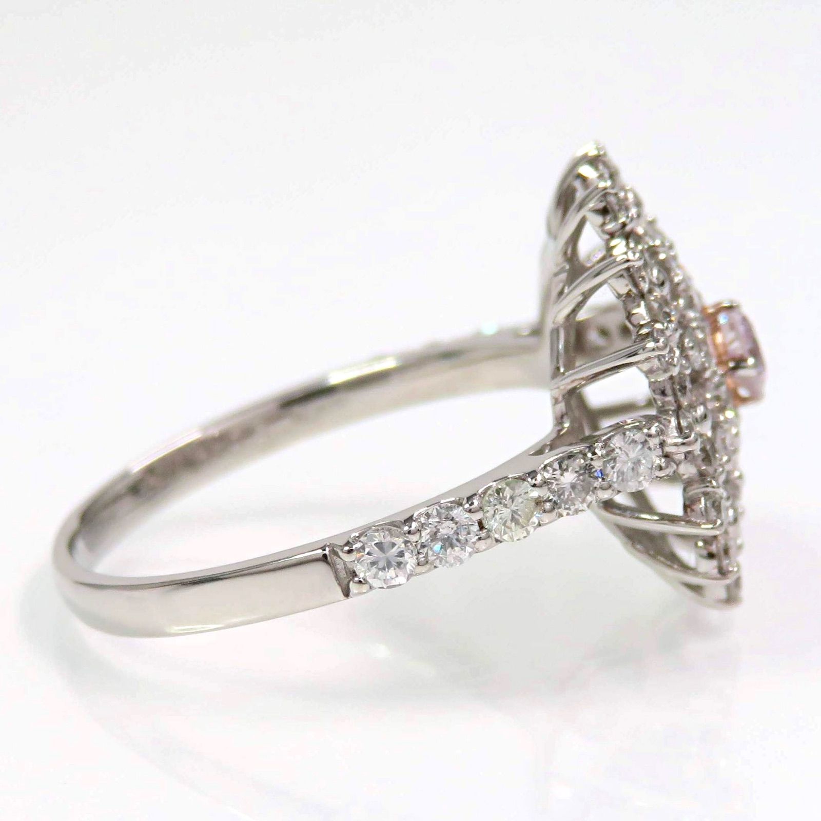 Pt950 ピンクダイヤモンド0.105ct ダイヤモンド0.99ct リング プラチナ 
