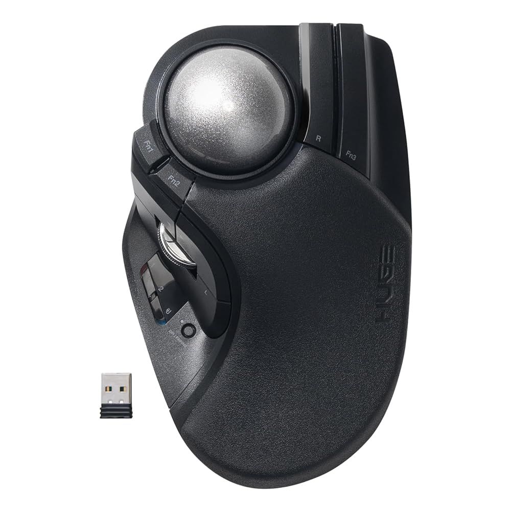 エレコム トラックボールマウス HUGE PLUS 静音 ベアリング支持 充電式 Bluetooth 無線2.4GHz 有線 3台マルチペアリング 10ボタン
