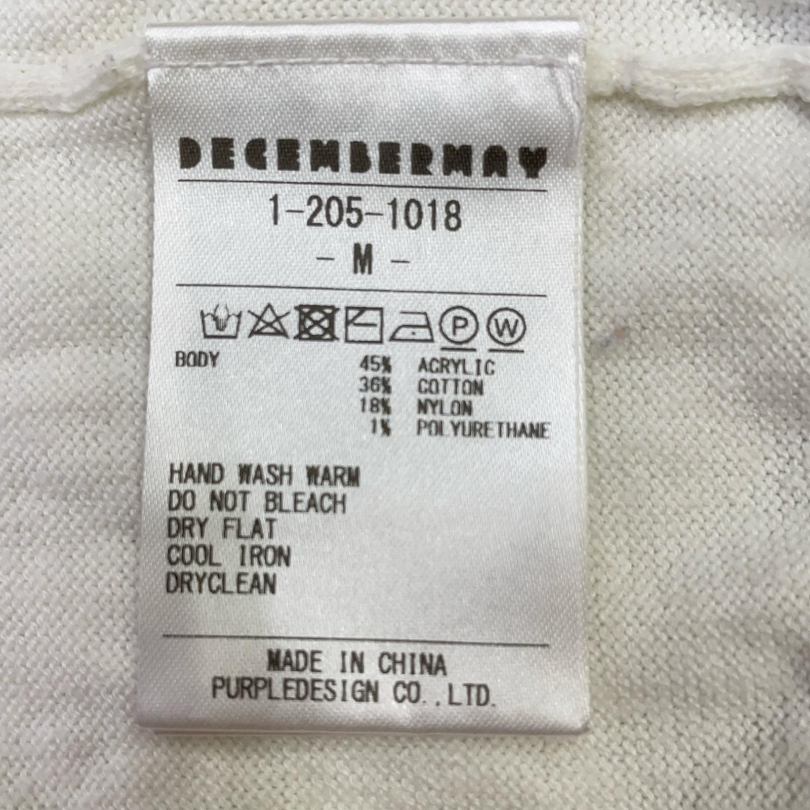 中古 メンズ ディセンバーメイ DECEMBERMAY セーター M 白 ホワイト V