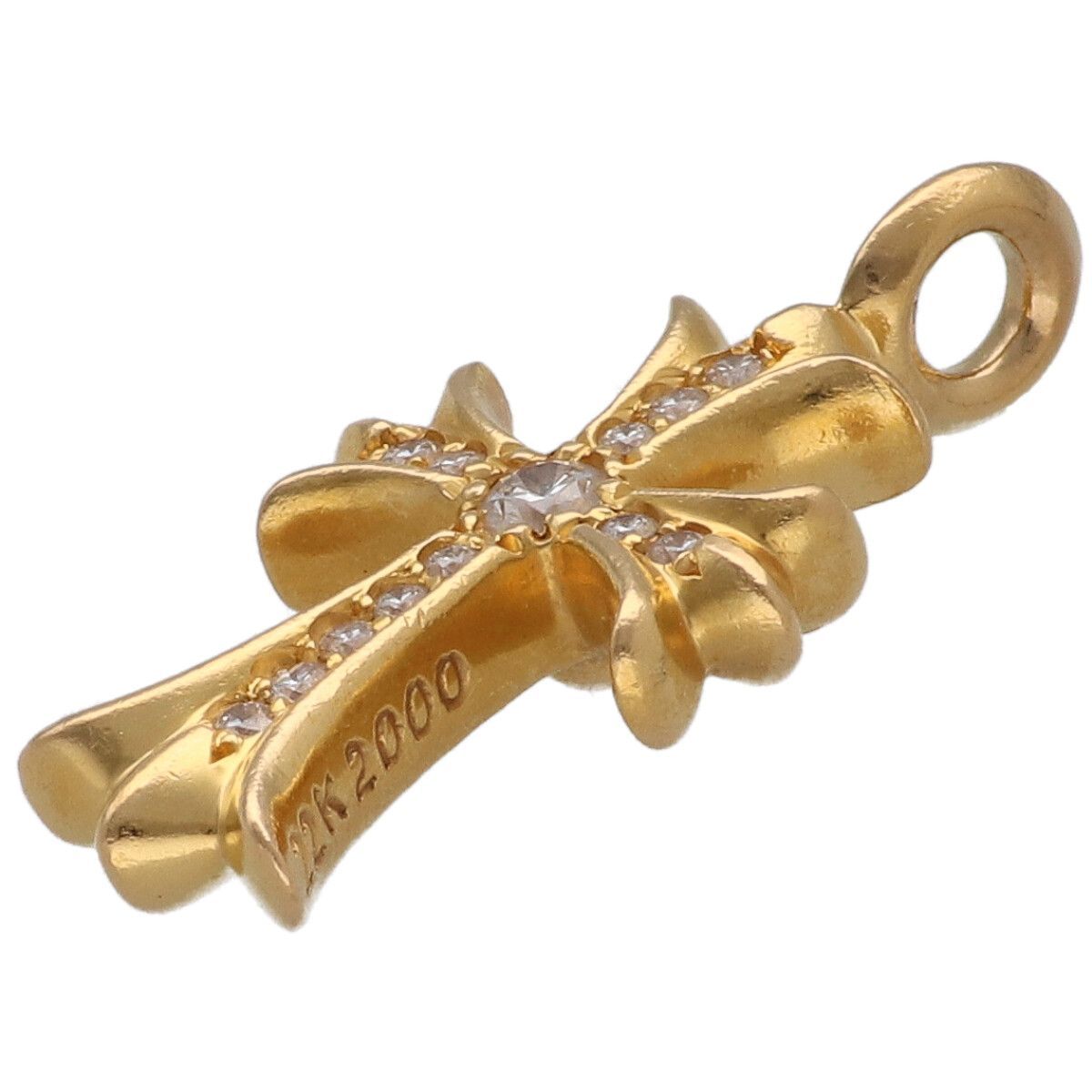 【中古】 CHROME HEARTS クロムハーツ タイニーファットクロスチャーム 22K パヴェダイヤ ネックレス ペンダント メンズ レディース 26009899 AO 中古】 CHROME HEARTS クロムハーツ タイニーファットクロスチャーム