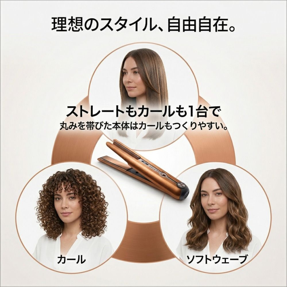 ダイソン DysonCorrale ヘアアイロン HS07CP 充電ケーブルなし dyson