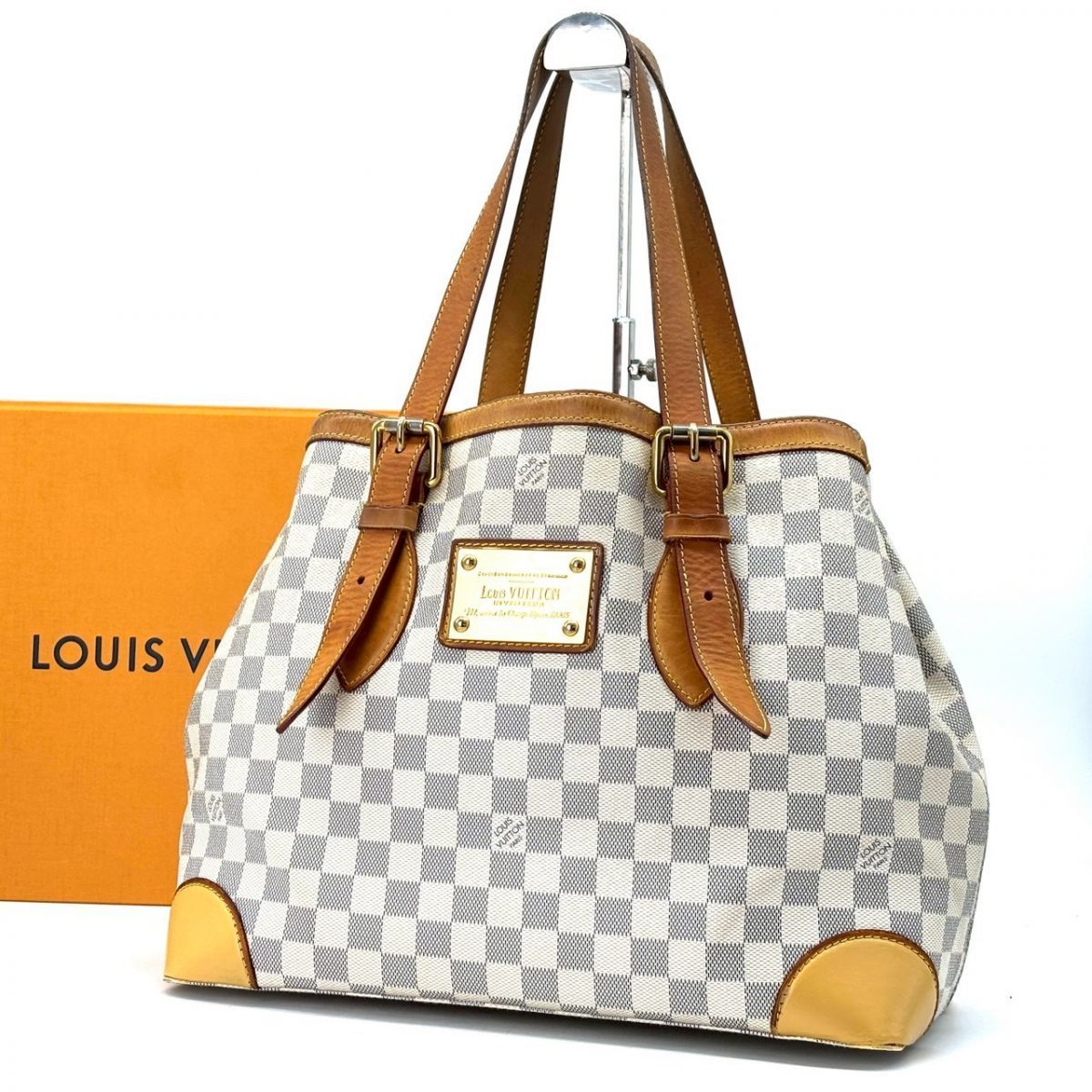 白に気品が宿る】 LOUIS VUITTON トートバッグ ダミエアズール 