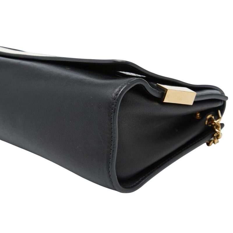 クロエ エル チェーンショルダーバッグ レザー レディース Chloe 【1-0263567】 クロエ エル チェーンショルダーバッグ オフホワイト ブラック レザー